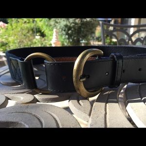 Tibi New York black leather/canvas belt great cond